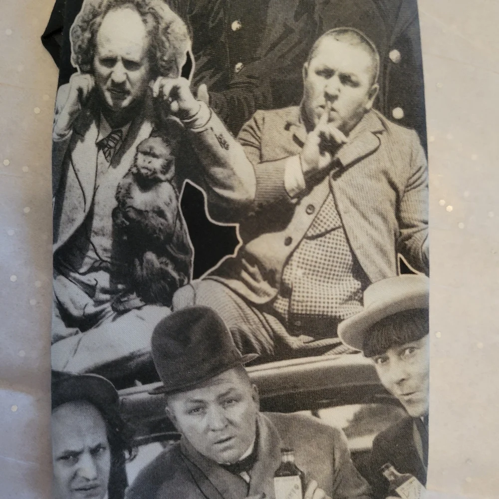 Ralph Marlin Three Stooges Necktie ~ 1994 ~ Made in USA ~ Unisex Retro Humor Fun